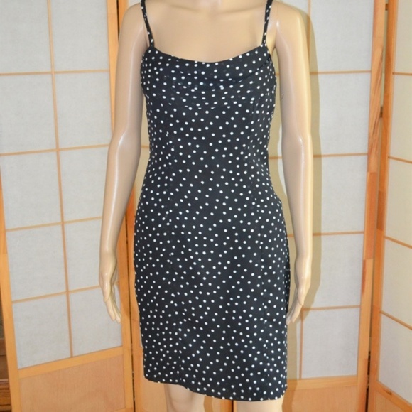Ann Taylor Black & White Polka Dot Sheath Dress 4 - Picture 2 of 4